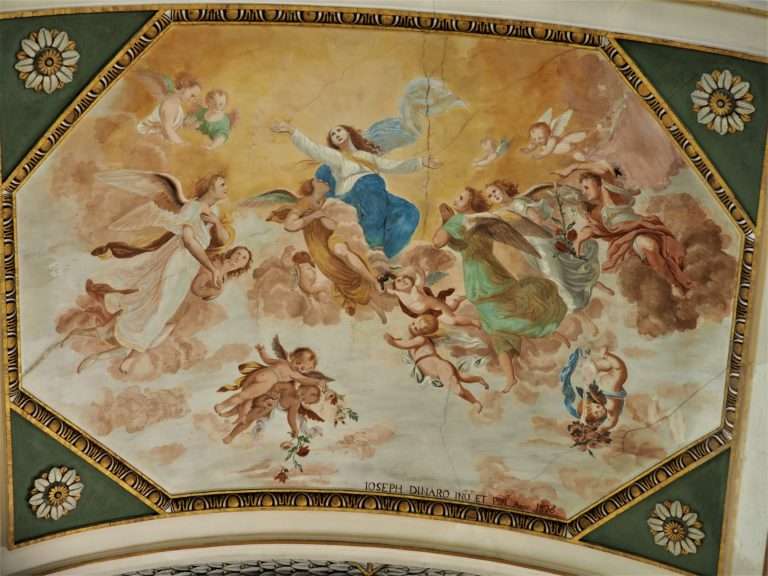 Affresco Assunzione della Madonna, Giuseppe Dinaro, 1828